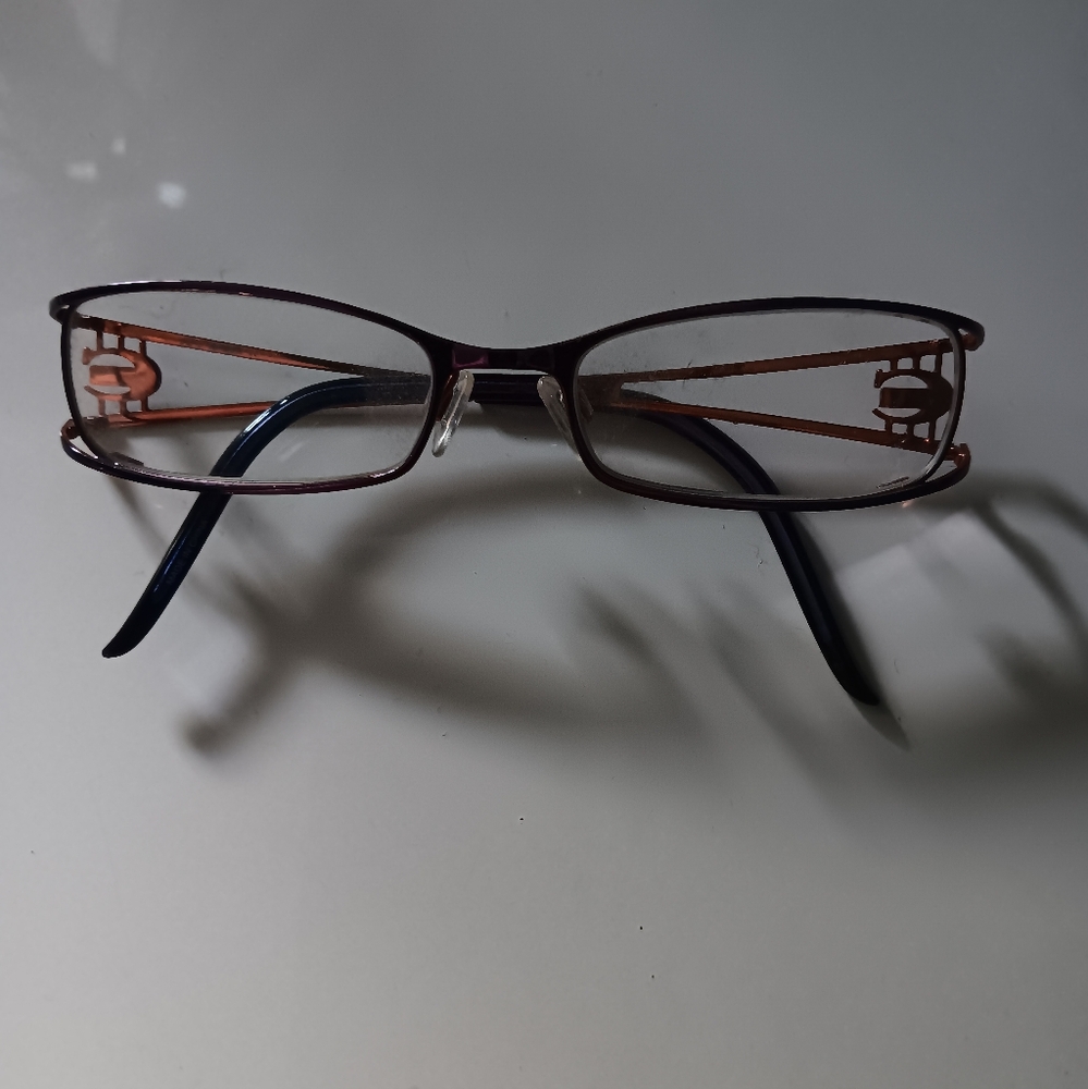 ROBERTO CAVALLI Purple + Copper Metal Frame Glasses